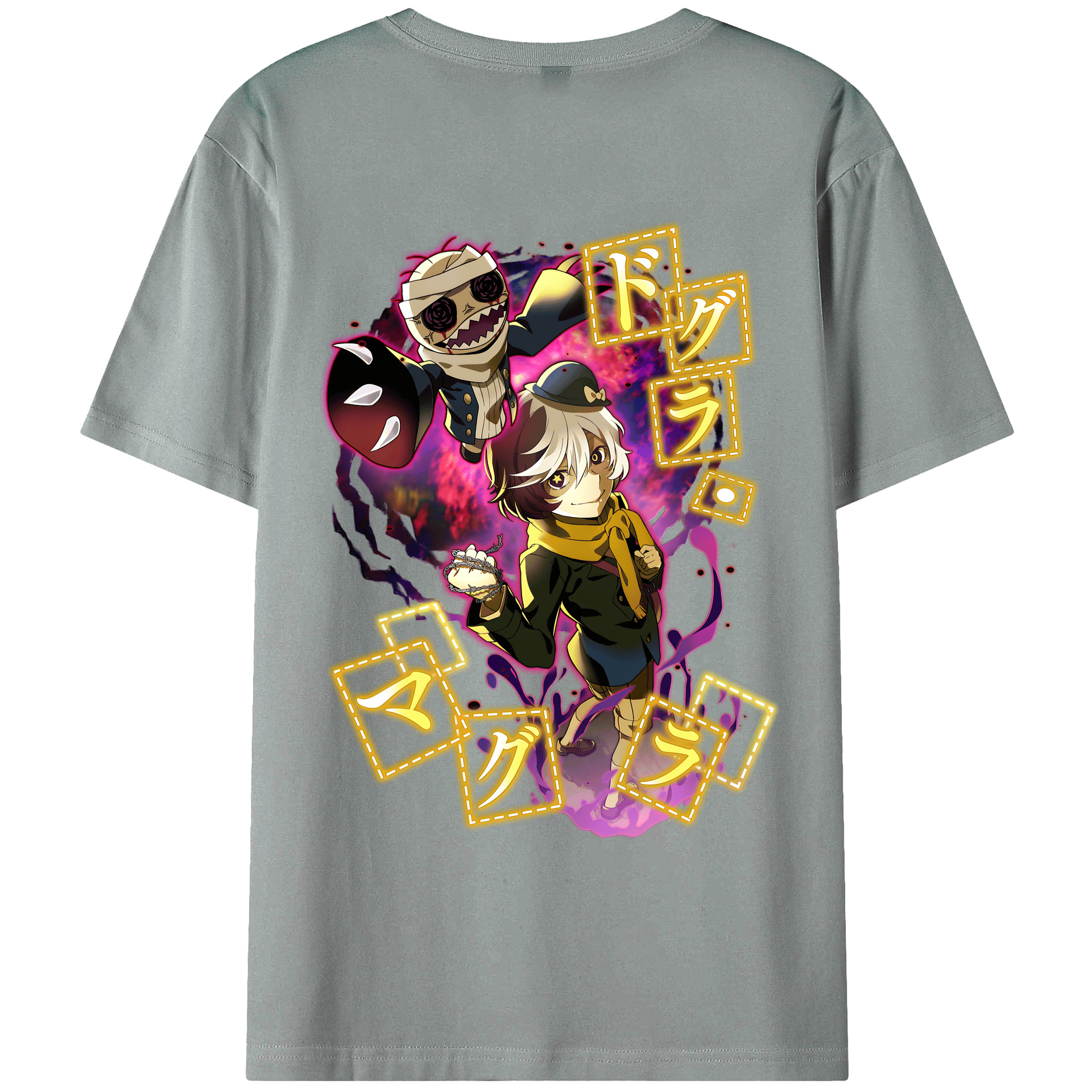 （画像用） 文豪ストレイドッグス Bungo Stray Dogs 綿100％ メンズ半袖Tシャツ（バックプリント） 通気性